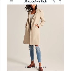 Abercrombie & Fitch Dad Coat xxs cream nwt